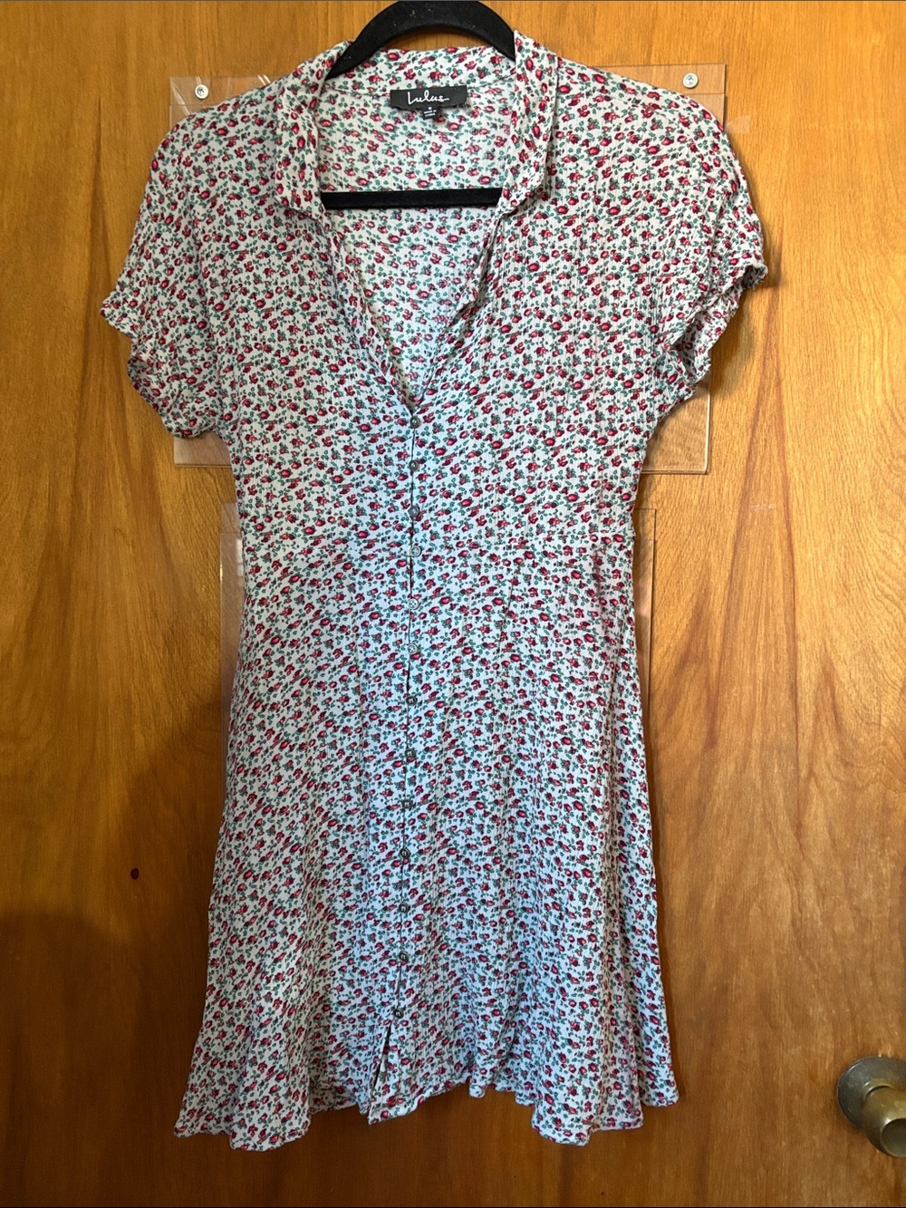 Lulus Floral Button-Front Mini Dress - Picture 2 of 5